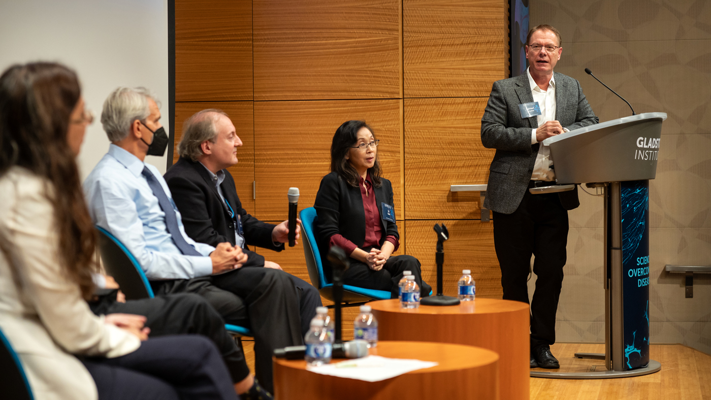 Panel discussion at the 25th anniversary symposium for the Gladstone Institute of Neurological Disease